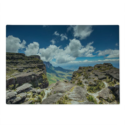 Ambesonne Venezuela Cutting Board Large Size High Scene of Roraima Dark Sky Blue Multicolor