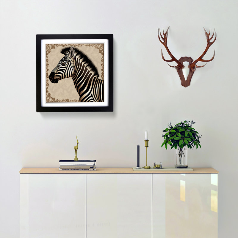 Single Picture Frame Print on Wood, Black Framed