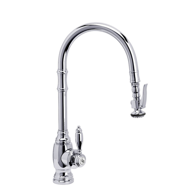 Traditional Plp Pulldown Faucet - Angled Spout, Chrome