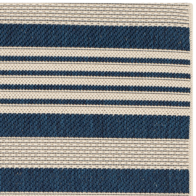Camellia Navy/Beige Indoor/Outdoor Rug, Rectangle 201 x 290 cm
