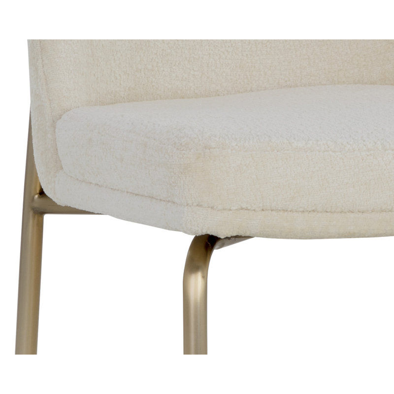 Zeke Upholstered Dining Chair, Antique Brass, Green