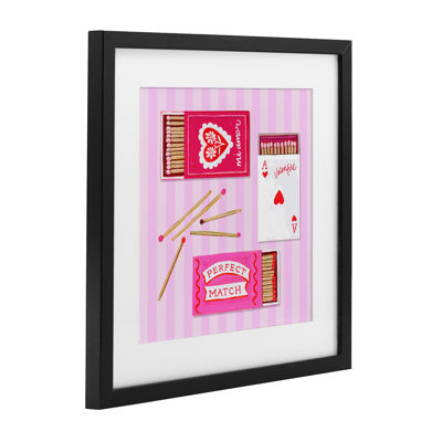 «Romantic Valentine's Matchboxes», reproduction d'art sous verre encadrée par Rachael Reese