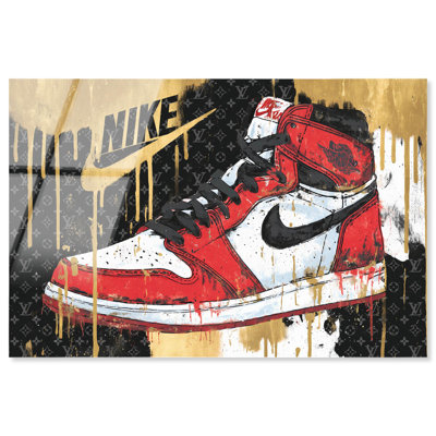 Art mural Sneaker Golden Drips