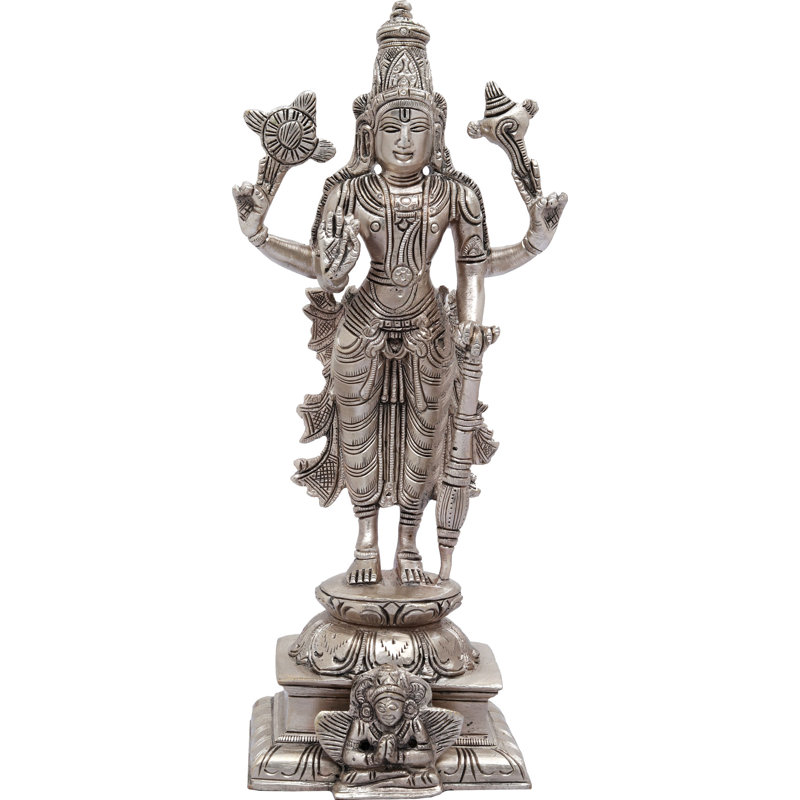 Statue de Nechemia Vishnu debout sur un piédestal Garuda