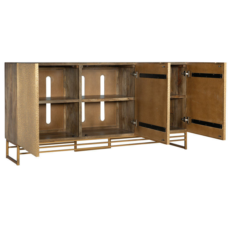 Gold Textured 69" Entertainment Center