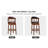 Cow Top Leather Wooden Bar Stools, 360 Degree Swivel Bar Height Chair With Backs For Home Kitchen Counter-786238378