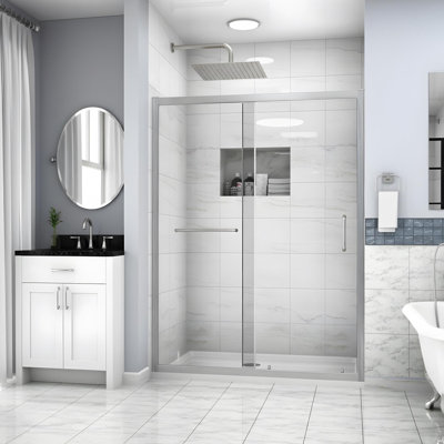 48"W x 72"H Silent and Smooth Single Sliding Shower Door