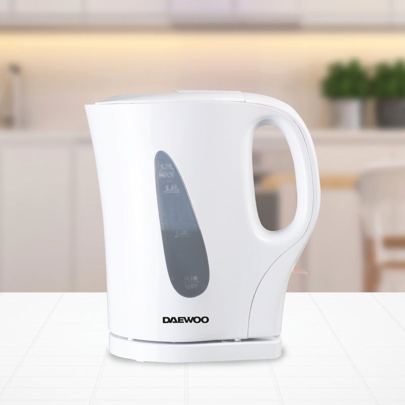 Essentials White Plastic Kettle & 2-Slice Toaster Set, White