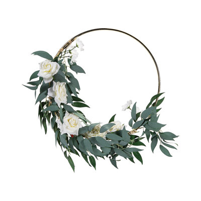 Faux Rose Metal 13'' Wreath