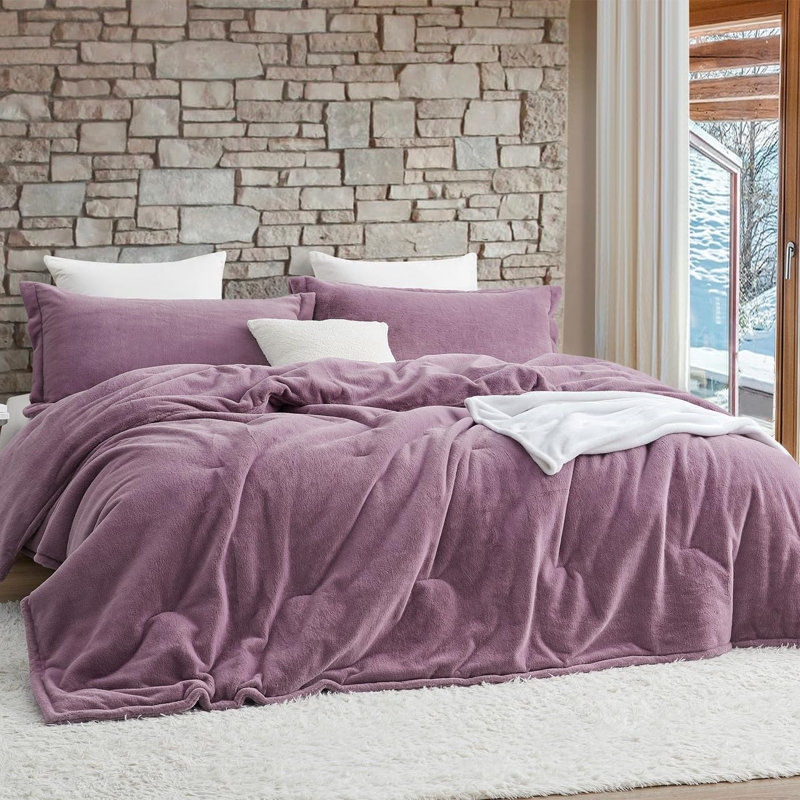 Coma Inducer Softer than Soft Oversized Comforter Set, Purple, King Comforter + 2 King Shams