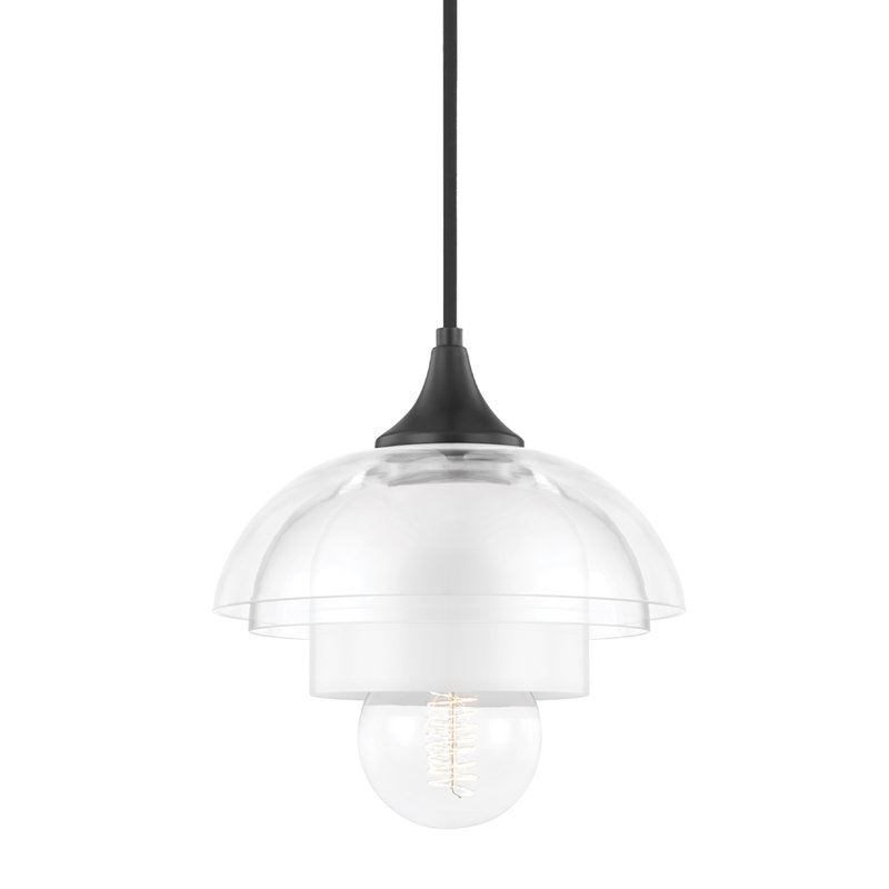 Luminaire suspendu en forme de dôme à 1 lumière Marla, Bronze vieilli