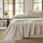 100% Washed Cotton Bedding Sheet Set 4 Pieces,1 Fitted Sheet,1 Flat Sheet and 2 Pillowcases,Comfy Textured Sheet Set-119423624-119423617