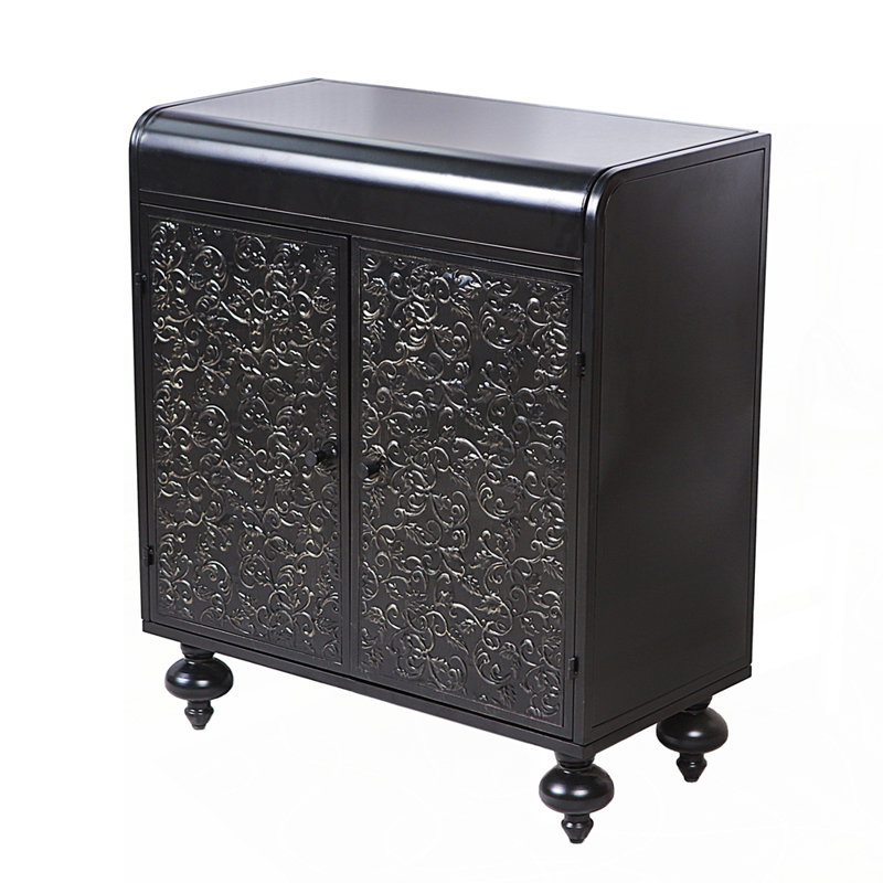 Distinctive Decorative Storage Cabinet with Embossed Pattern for Various Rooms