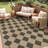 Checkered Trellis Indoor/Outdoor Area Rug, Machine Washable Non Slip Woven Plaid Carpet-1596567139