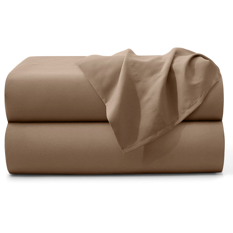 Sidak 100% Cotton Brushed Flat Sheet, Beige, Super King (6')