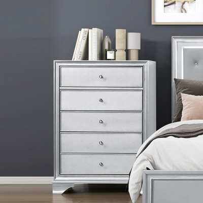 Commode de rangement contemporaine 6 tiroirs Glam