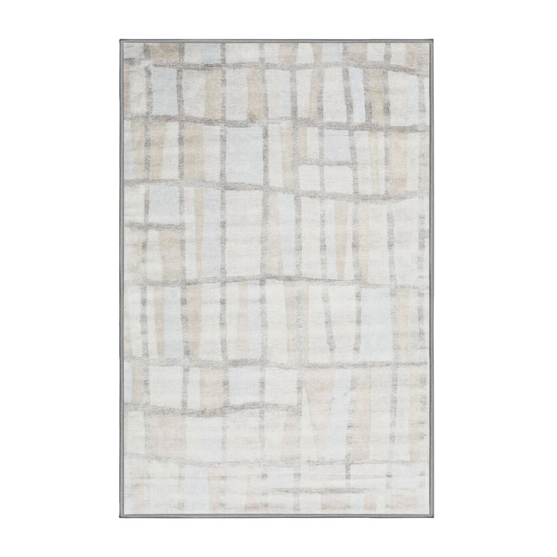 Tapis contemporain gris, Rectangle 2 pi x 5 pi