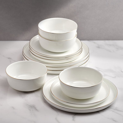 Mikasa Samantha Gold 12-Pc Dinnerware Set, Service For 4