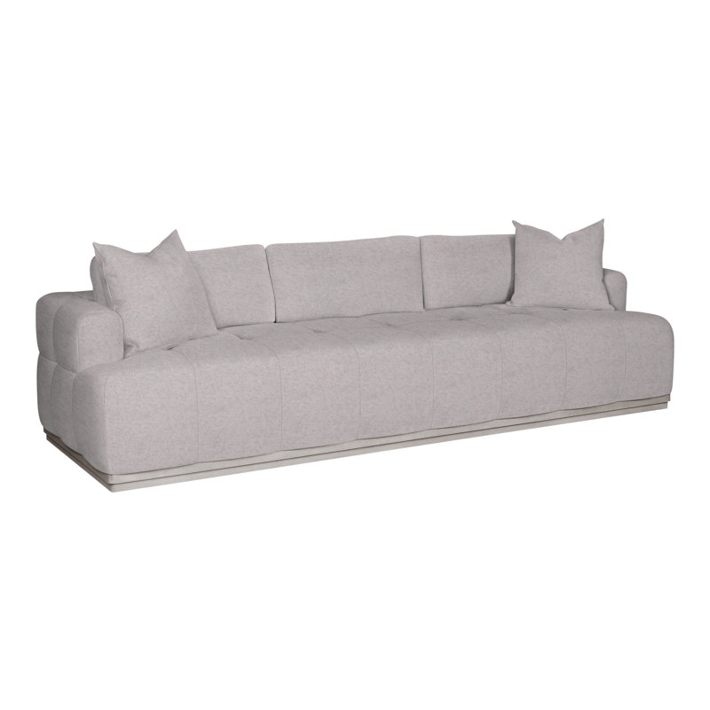 Thom Filicia Home Tufted Sofa, Nadia Linen, Dove Gray
