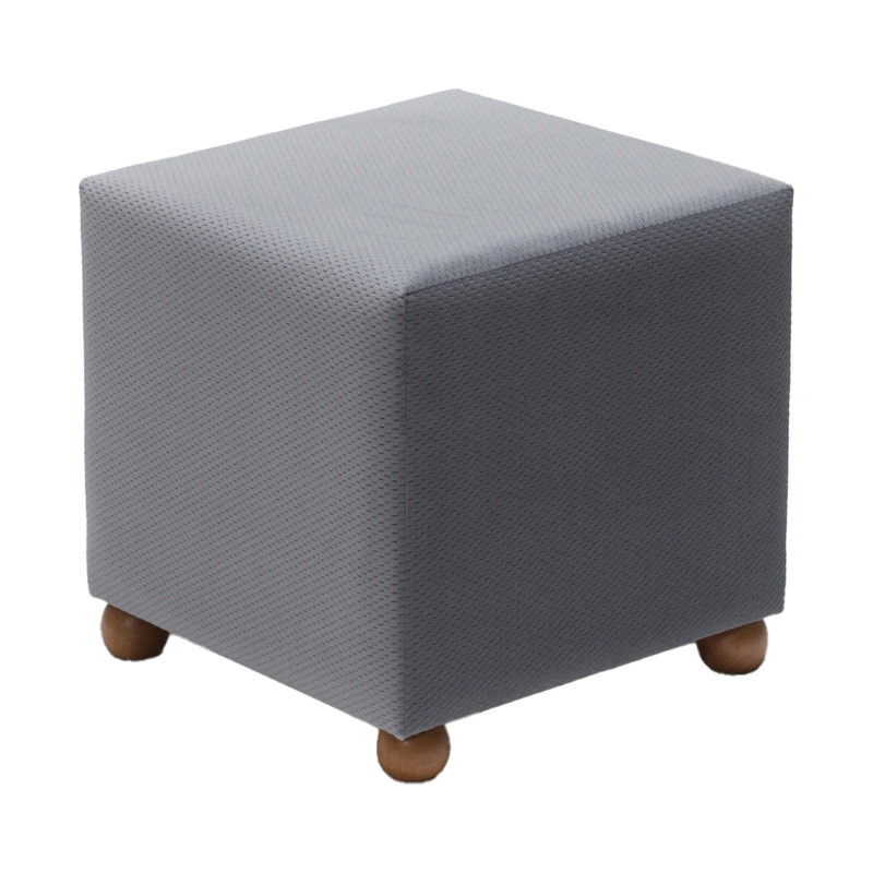 Brout Upholstered Ottoman, Gray Polyester/Cotton