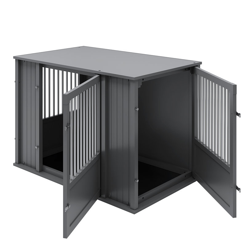 Cage pour chien durable avec placement de porte flexible, Très grand (H 29,9 po x l 27,2 po x P 43,3 po), Noir