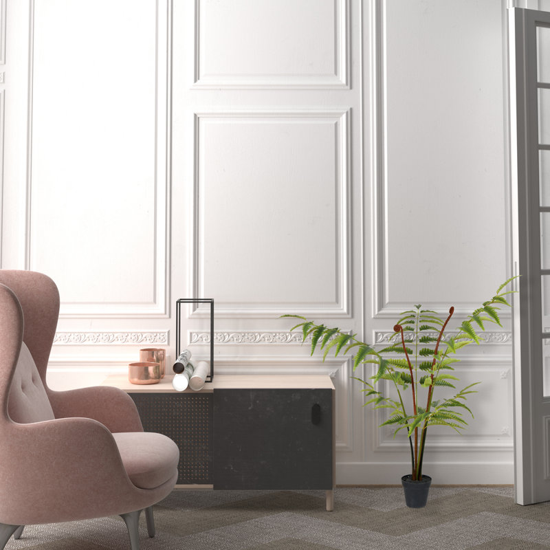 Fougère artificielle en cuir, H 36 po x l 26 po x P 26 po
