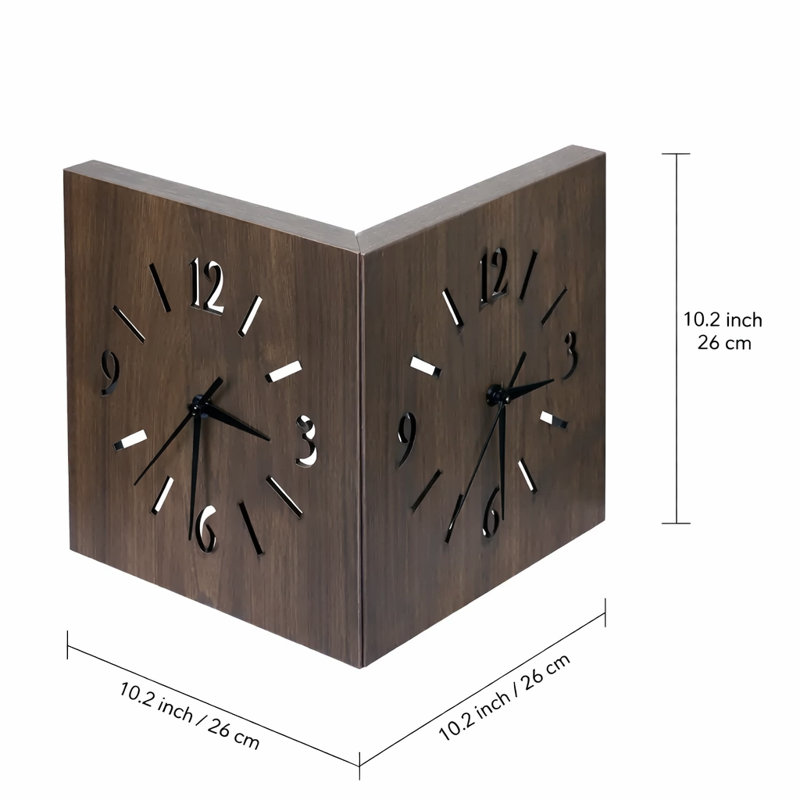 Horloge d'angle Yulita, Walnut/Black