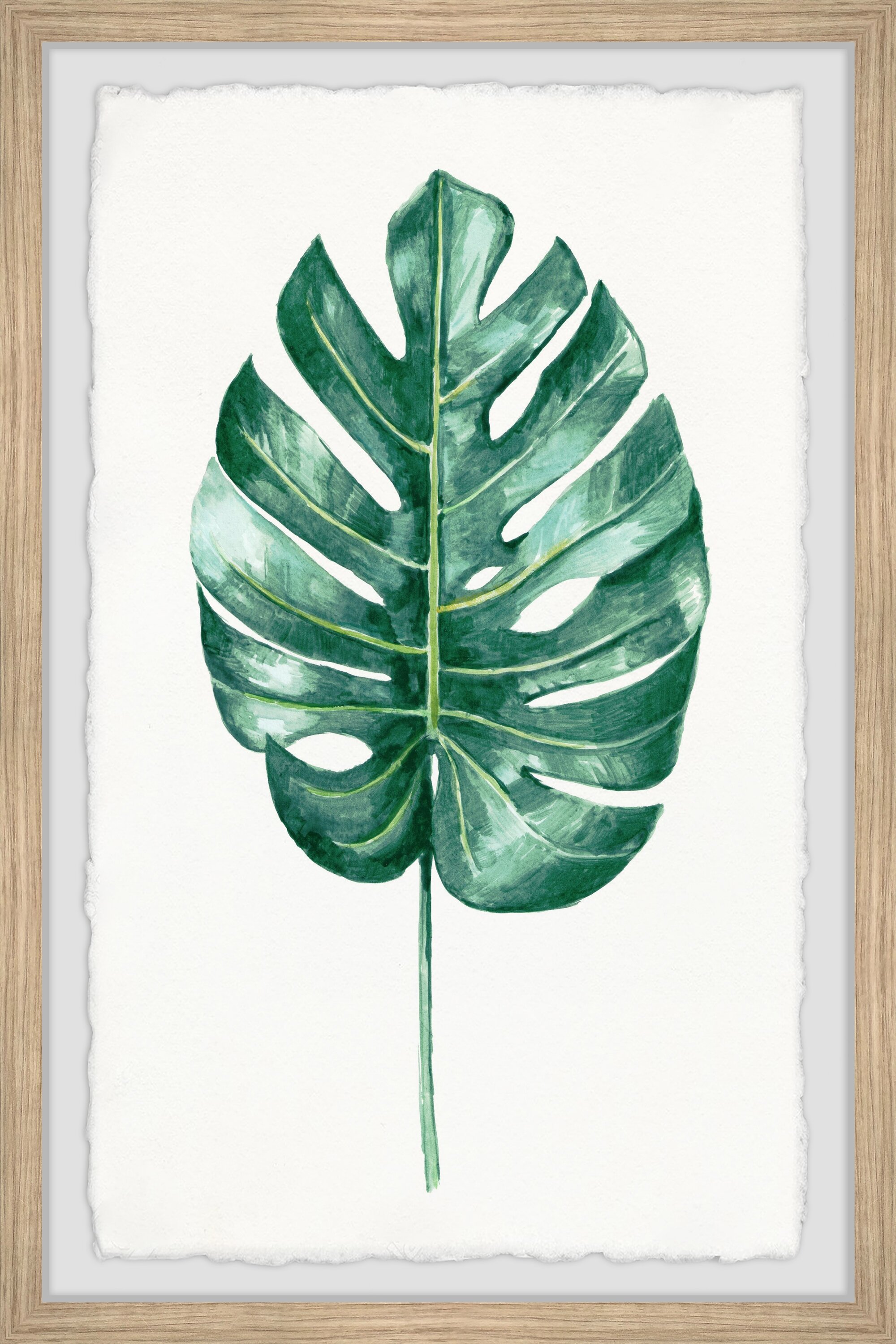 Banana Leaf Portrait Framed Watercolor Painting Print