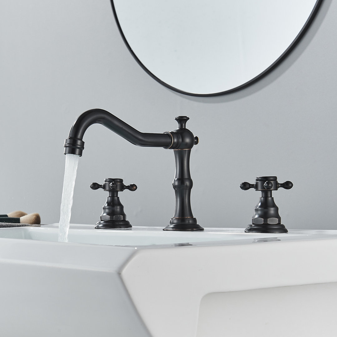 8 inch 2 Handles 3 Holes Widespread Bathroom Sink Faucet Bathroom Vanity Faucet Basin Mixer Tap Faucet AlenArtWater 