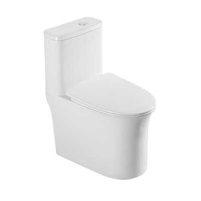 1.1/1.6 GPF Watersence Dual Flush Elongated One-Piece Bathroom Toilet, Comfort Height Toilet, Quiet Close Seat