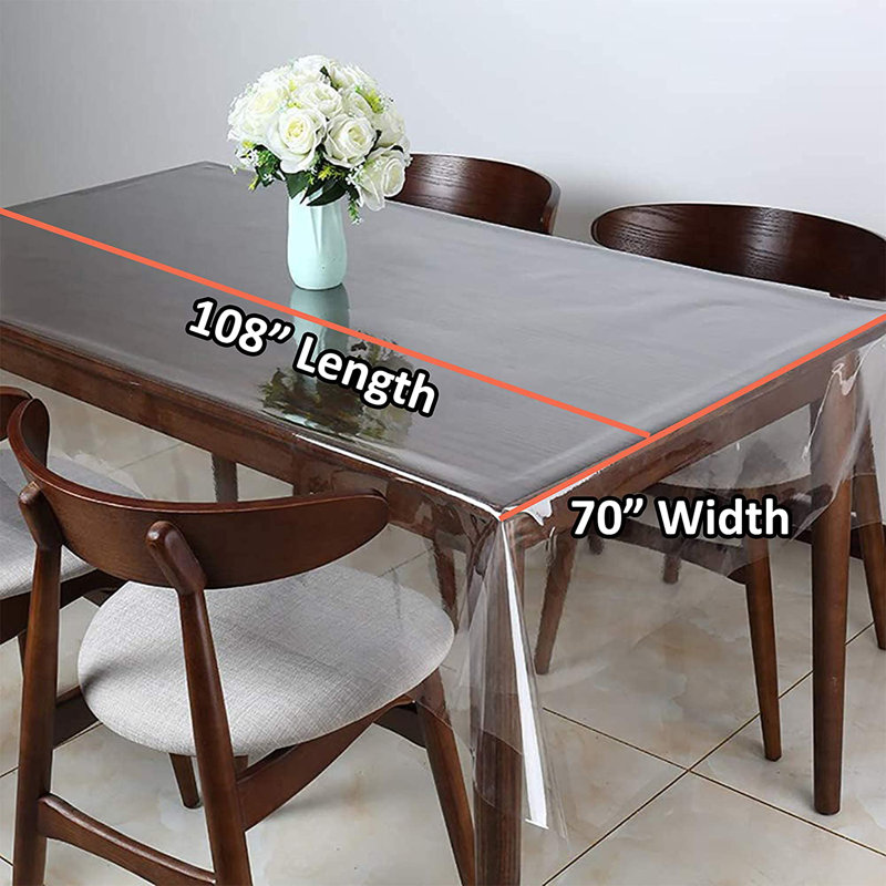 Housse supérieure résistante et polyvalente pour nappe transparente, housse rectangulaire transparente pour table de salle à manger