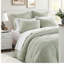 Premium Cotton Bedding Sets, Soft Sage With Embroidered Design For All Seasons