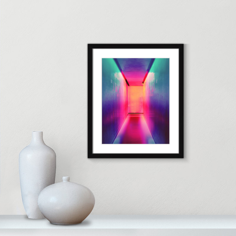 Imprimé «Neon Wonderland» par Efe Kurnaz, Cadre noir mat, 19" H x 16" W x 1.25" D  