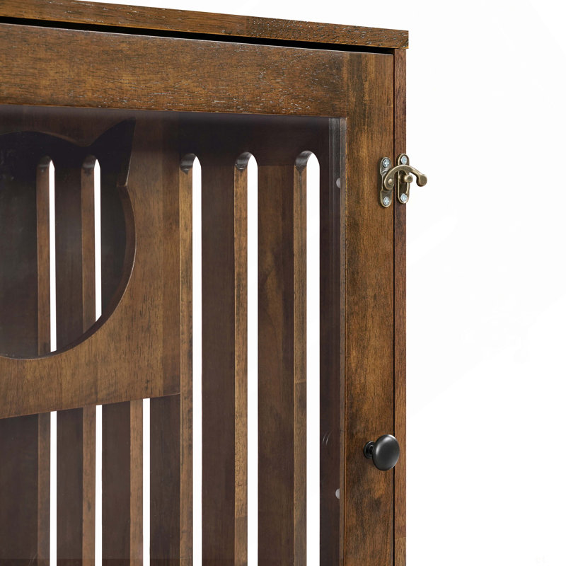 Armoire pour chat en bois d'hévéa Basia, Chêne brun