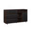 Buffet contemporain à portes détaillées avec rangement ouvert - Espresso foncé / noir uni