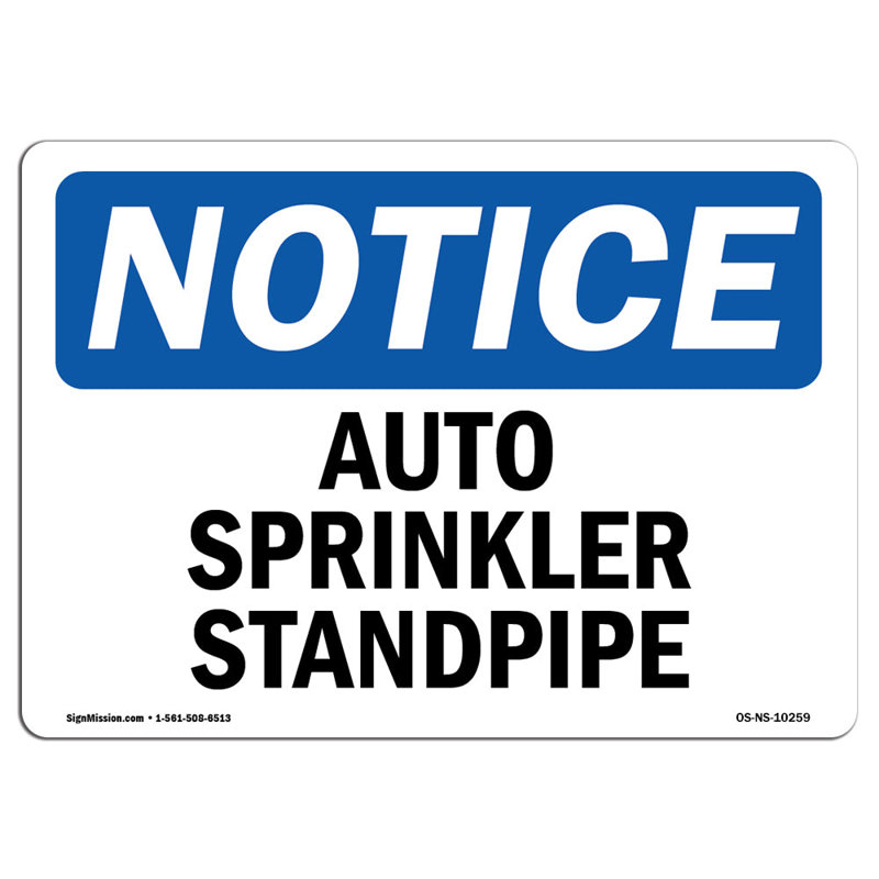 Auto Sprinkler Standpipe Sign