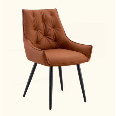 Ensemble de 4 chaises de salle à manger, chaise de salle à manger en similicuir, chaises de cuisine en métal avec texture en filet et pieds sablés, chaise rembourrée à dossier plat (ensemble de 4)