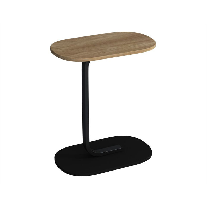 Darrett 30cm W Metal Bedside Table, Oak