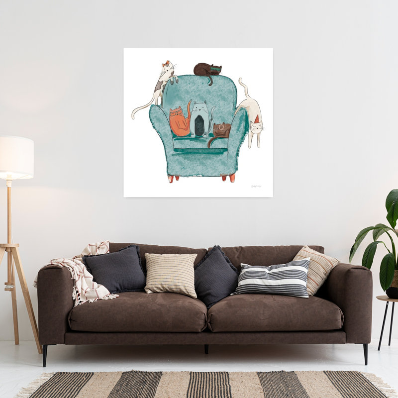 Art contemporain de chats et animaux I, H 36 po x l 36 po