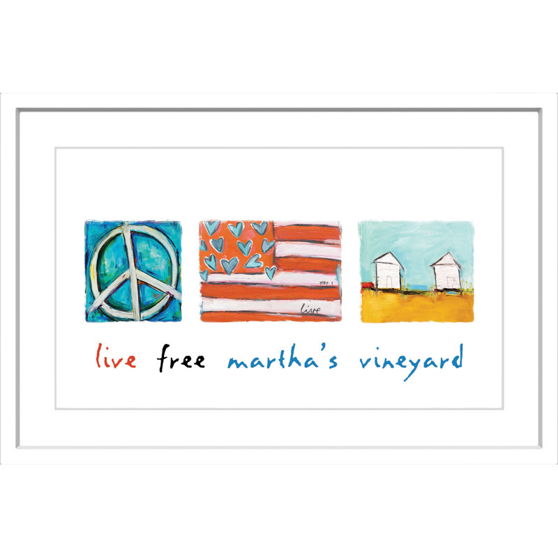 Live Free Martha's Vineyard 1 Piece Single Picture Frame Painting, 61 cm H x 91 cm W