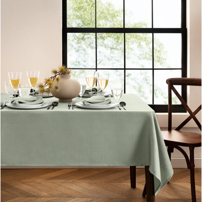 Avo Solid Texture Water And Stain Resistant Rectangular Polyester Tablecloth