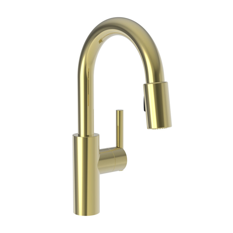 East Linear Single Handle Pull Down Bar Faucet, Uncoated Polished Brass (Living, non-returnable)