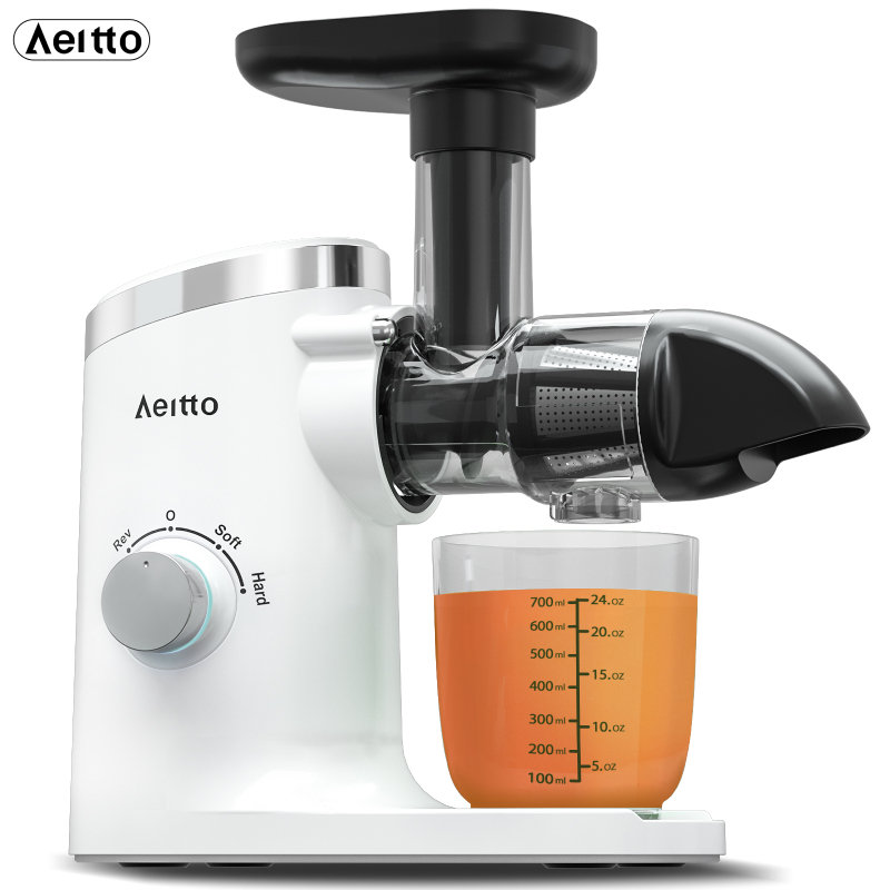 Extracteur de jus à mastication lente Aeitto: 3 modes de marche arrière douce et dure, moteur ultra-silencieux, démontage à un bouton, pièces lavables au lave-vaisselle, garantie de 12 mois