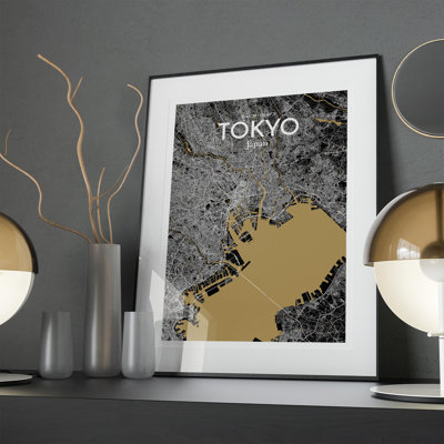 Tokyo City Map In Luxe - No Frame Print