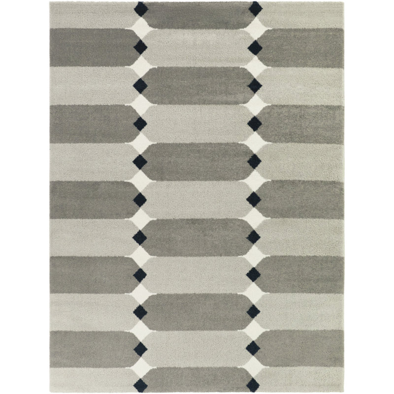 Cagnie Dark Grey/Light Grey Southwest Modern Area Rug, Rectangle 7'10" x 10'