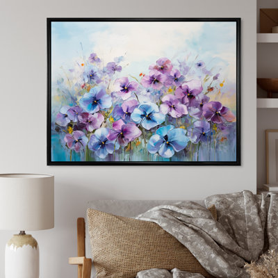 " Purple Pansies Blooming Field I "