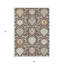 Tapis intérieur lavable damassé gris et ivoire 5 pi x 8 pi