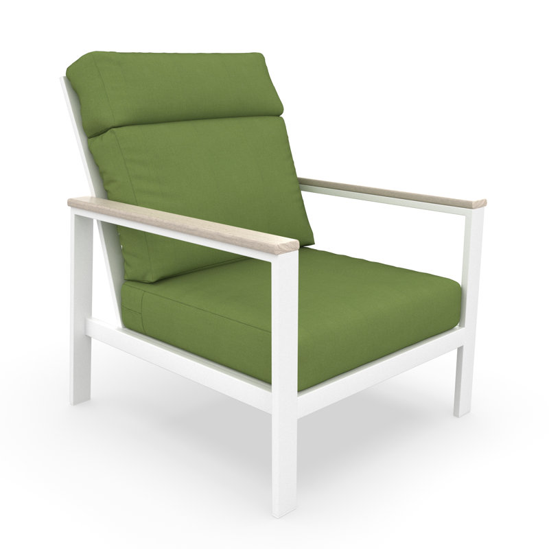 Townsend Metal Outdoor Lounge Club Chair With Sunbrella Cushion, Spectrum Cilantro