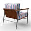 Fauteuil décoratif abstrait - Fauteuil rose à rayures Needle Line-874165374