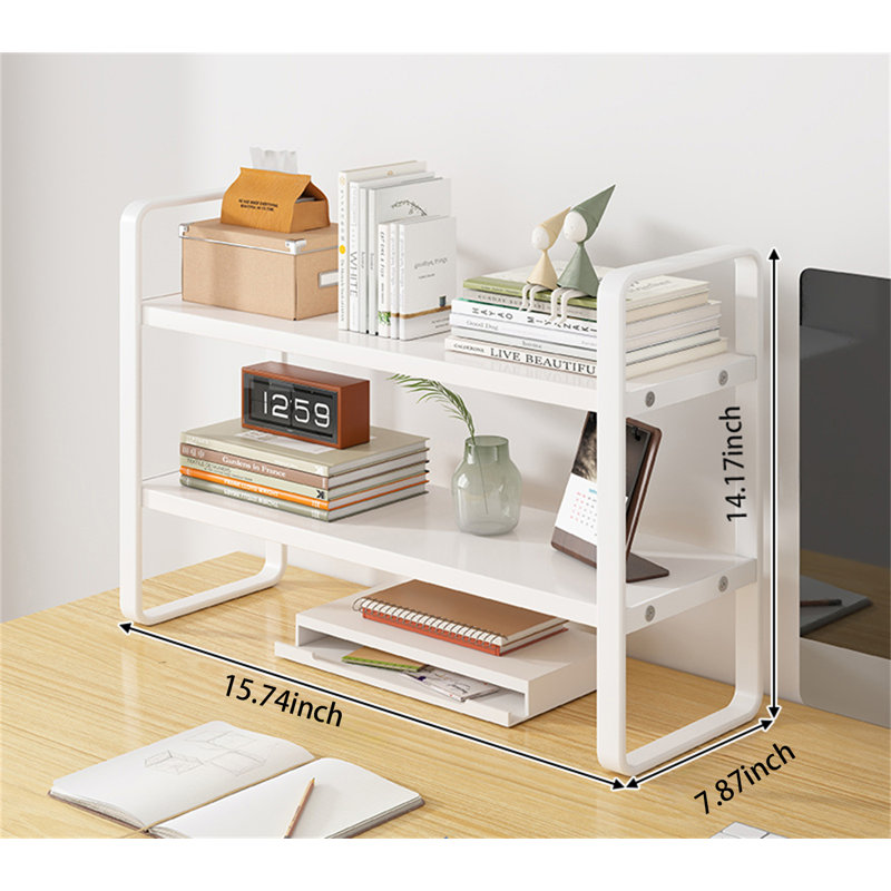 Organisateur de bureau en bois manufacturé Marianely, Blanc